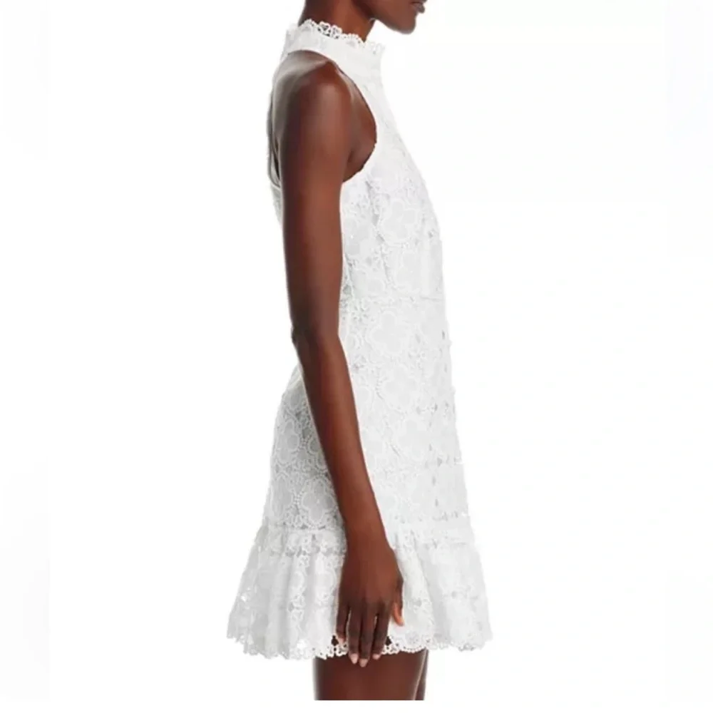 AQUA Lace Mini Shirt Dress - Picture 3 of 7